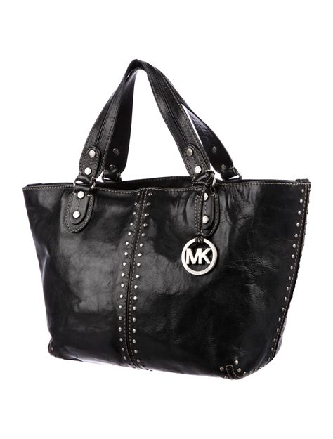 black studded michael kors bag|michael kors black shoulder handbags.